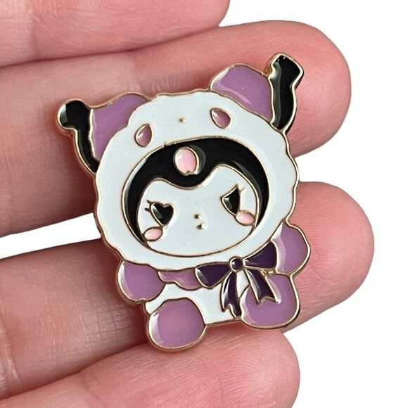 Kawaii Purple Winter Coat Bunny Enamel Pin - Picture 4 of 11